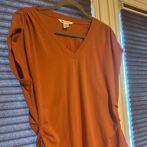 Athleta Cinched Tee-Sun baked Clay Sz L
